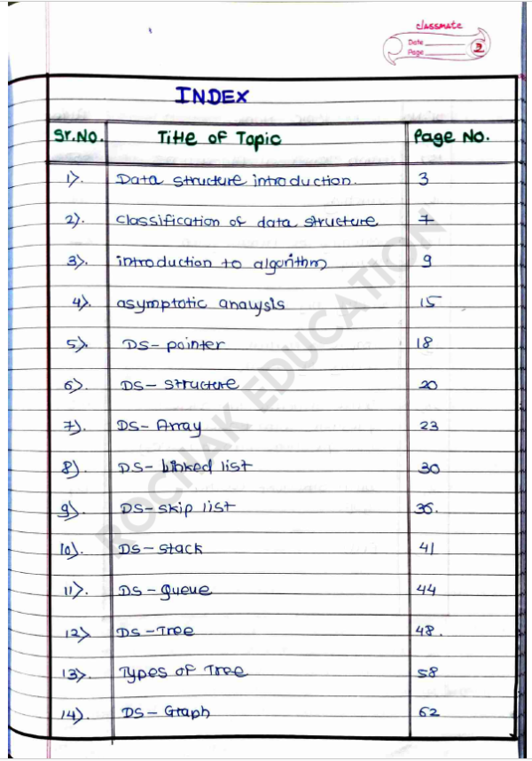 Handwritten DSA Notes by Rochak Education - Image 2