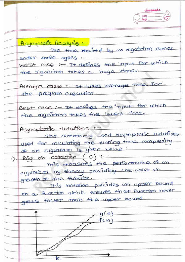 Data Structure and Algorithm Handwritten Notes by Sameer Dey Sir - Comprehensive DSA training in Python from Rochak Education.
